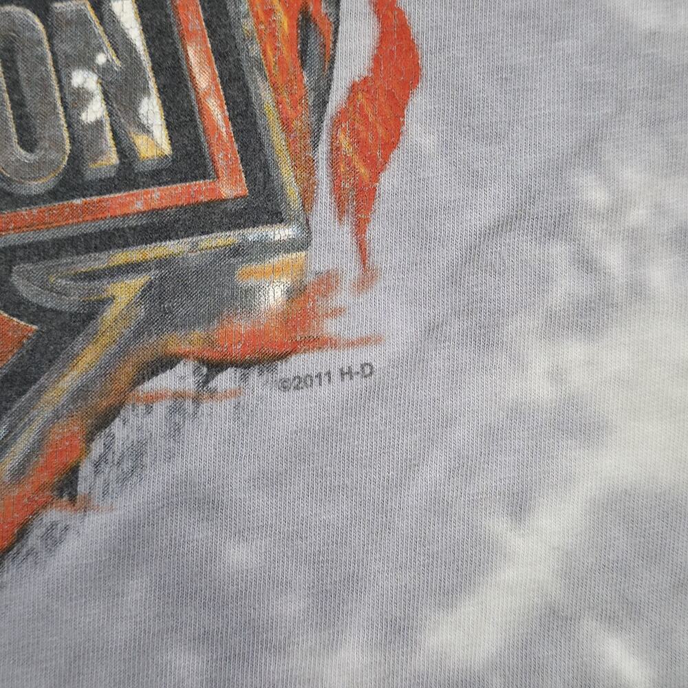 VTG Harley Davidson Motorcycles T Shirt Mens Large Tie Dye Flames Graphic Biker - Picture 5 of 16